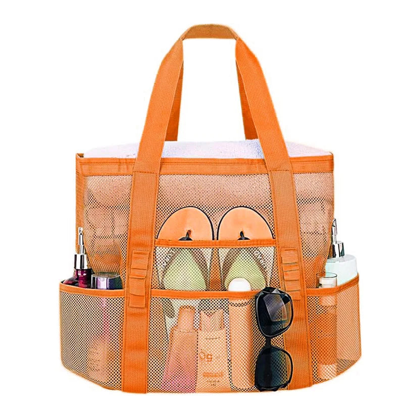 Versatile Mesh Beach Bag Tote with High Capacity Design | Ideal Organizer for Travel and Outdoor Activities