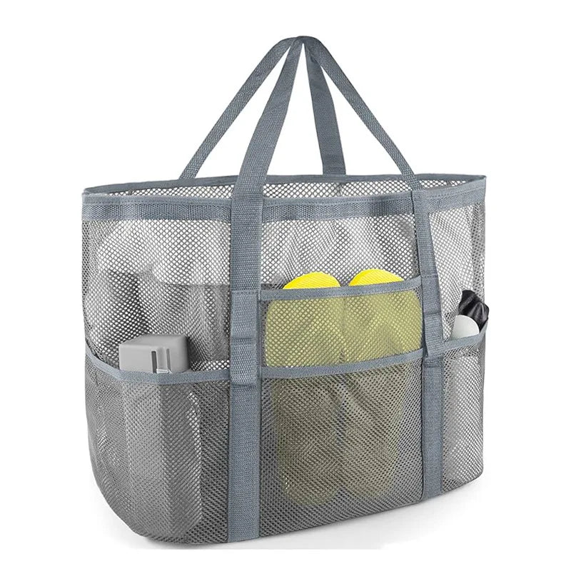 Versatile Mesh Beach Bag Tote with High Capacity Design | Ideal Organizer for Travel and Outdoor Activities