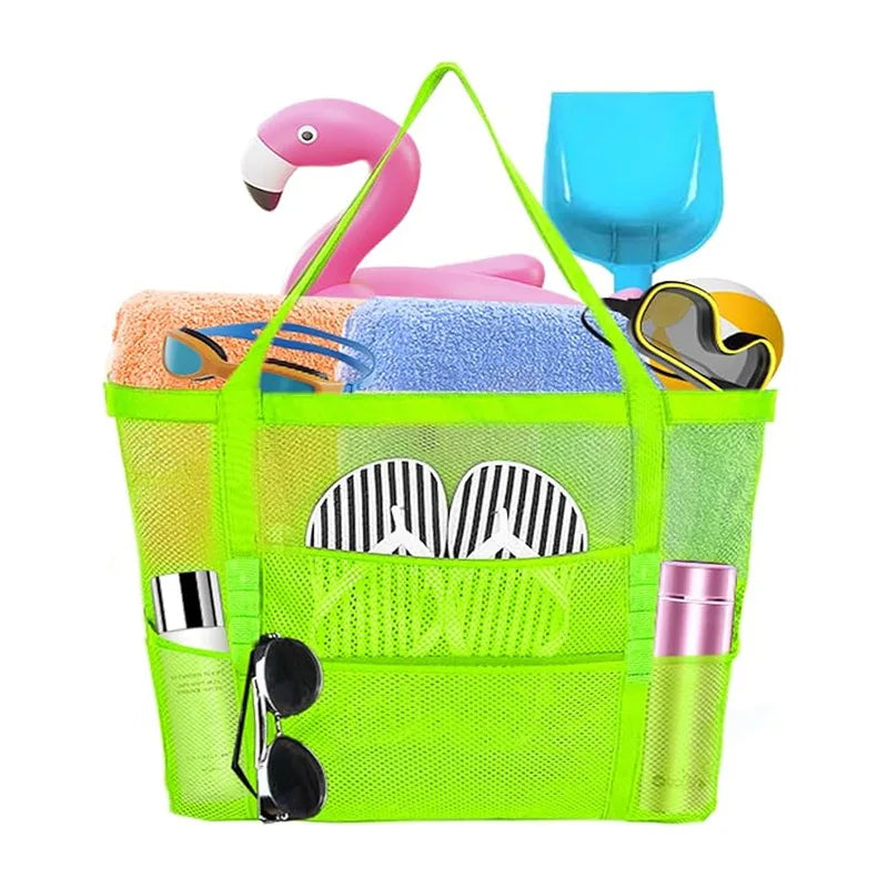 Versatile Mesh Beach Bag Tote with High Capacity Design | Ideal Organizer for Travel and Outdoor Activities