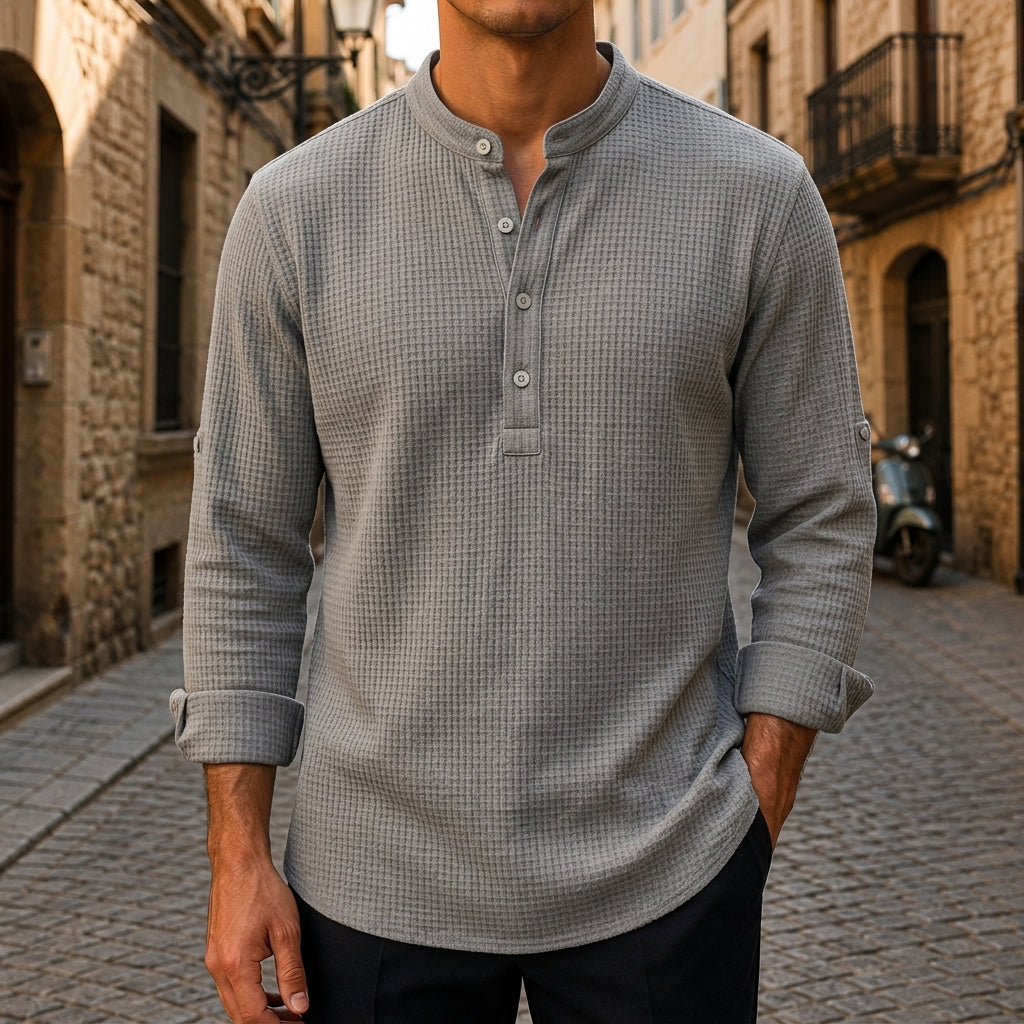 Waffle Textured Cotton Shirt for Comfortable Everyday Wear | Versatile Casual Top