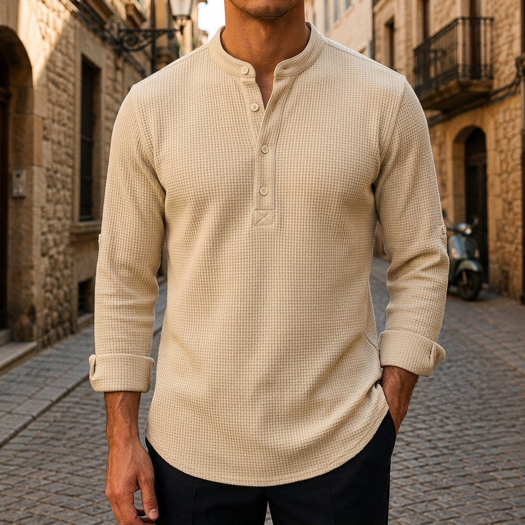Waffle Textured Cotton Shirt for Comfortable Everyday Wear | Versatile Casual Top