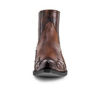 Embroidered Western Leather Ankle Boots - Unisex