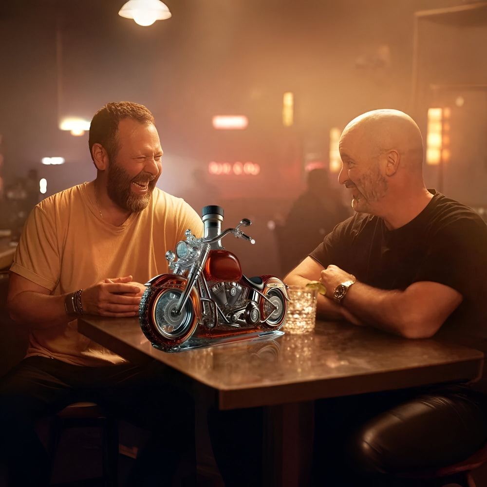 Motorcycle Glass Whiskey Decanter Bottle