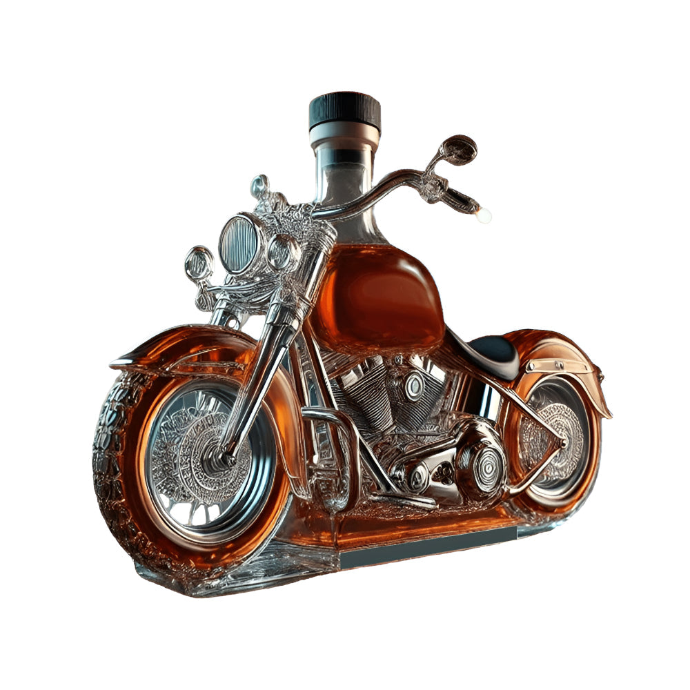 Motorcycle Glass Whiskey Decanter Bottle