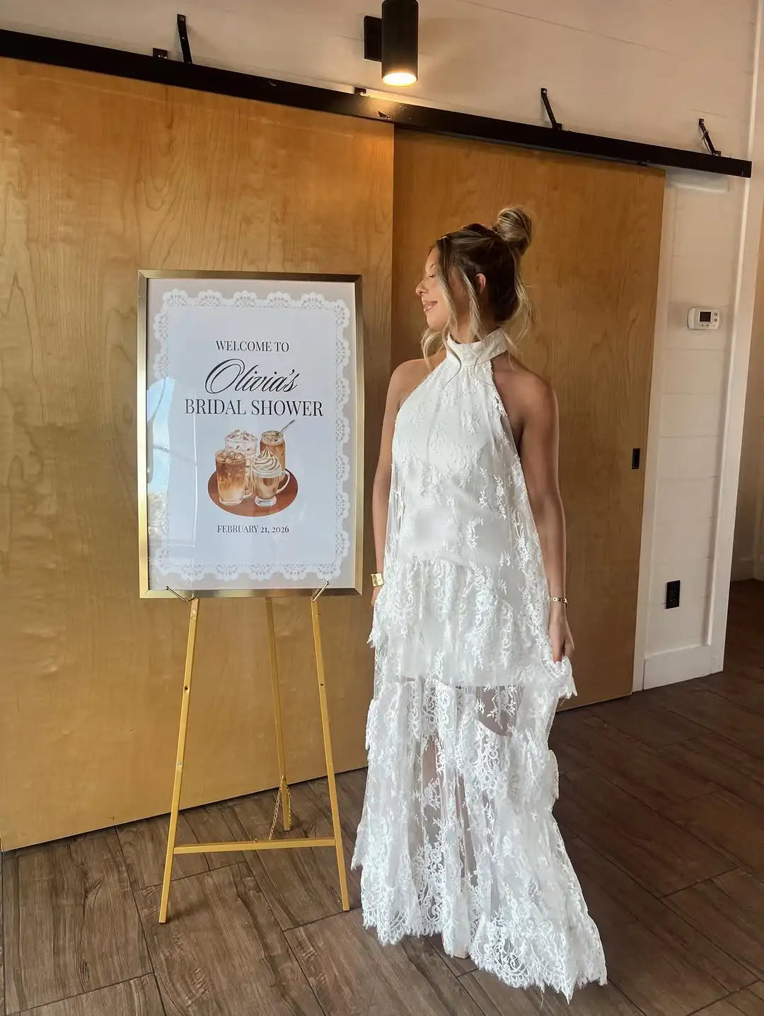 Women's White Lace Halter Neck Tiered Maxi Dress  Boho Backless Floral Wedding Guest Summer Gown