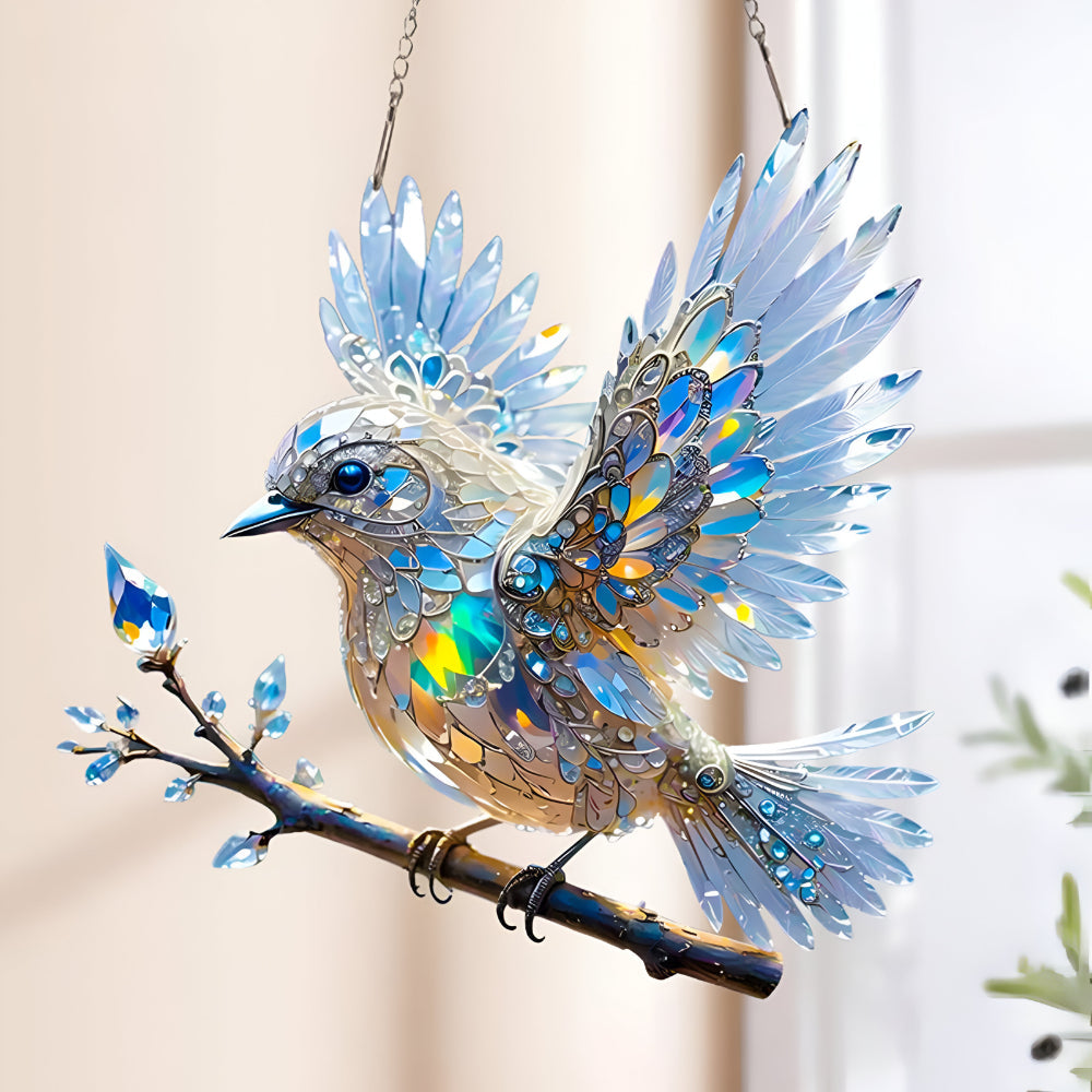 Bluebird Stained Glass Style Window Suncatcher