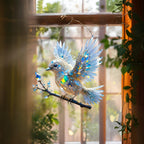 Bluebird Stained Glass Style Window Suncatcher