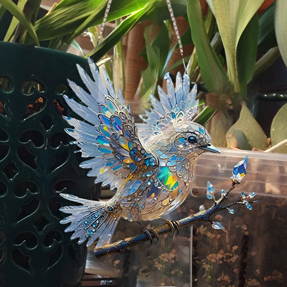 Bluebird Stained Glass Style Window Suncatcher