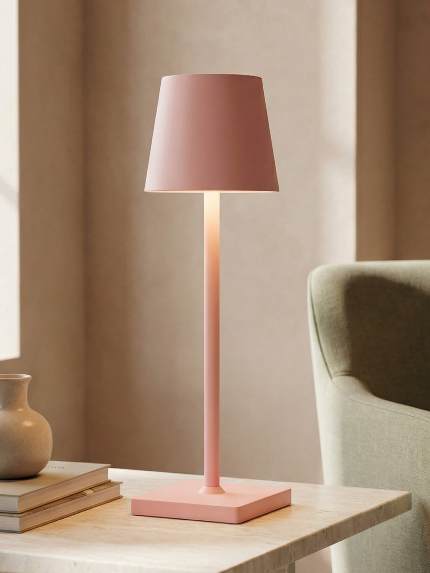 Wireless Rechargeable Table Lamp with Smart Touch Control | Elegant Cordless Design for Indoor and Outdoor Use