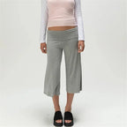 Women’s Foldover Wide Leg Capri Pants – Cropped Gaucho Lounge Pants