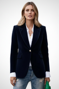Women’s Tailored Blazer with Structured Lapels and Single Button Closure