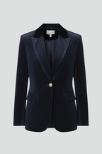 Women’s Tailored Blazer with Structured Lapels and Single Button Closure