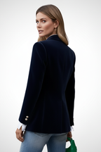 Women’s Tailored Blazer with Structured Lapels and Single Button Closure