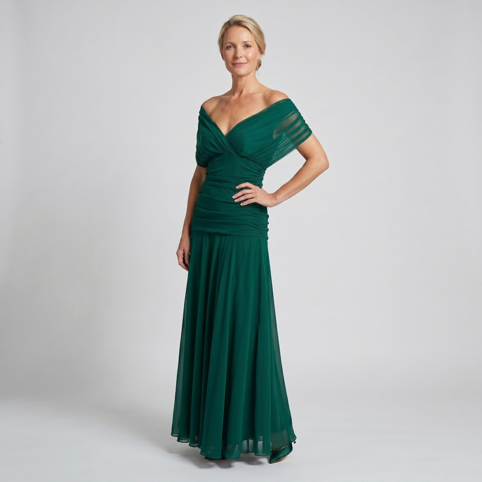 Women's Soft Flowing Maxi Dress with Elegant V-Neckline
