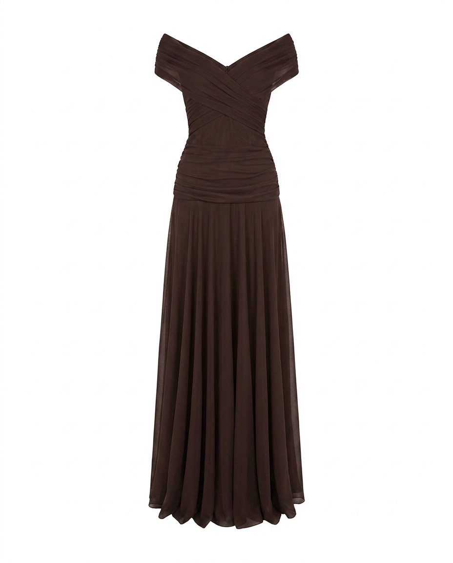 Women's Soft Flowing Maxi Dress with Elegant V-Neckline