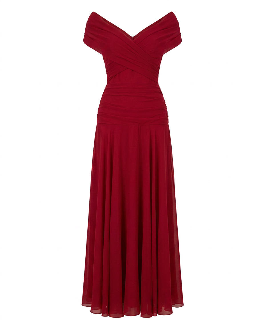Women's Soft Flowing Maxi Dress with Elegant V-Neckline
