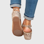 Women's Orthopedic Wedge Sandals with Cushioned Insole and Adjustable Buckle for All-Day Comfort