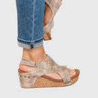 Women's Orthopedic Wedge Sandals with Cushioned Insole and Adjustable Buckle for All-Day Comfort