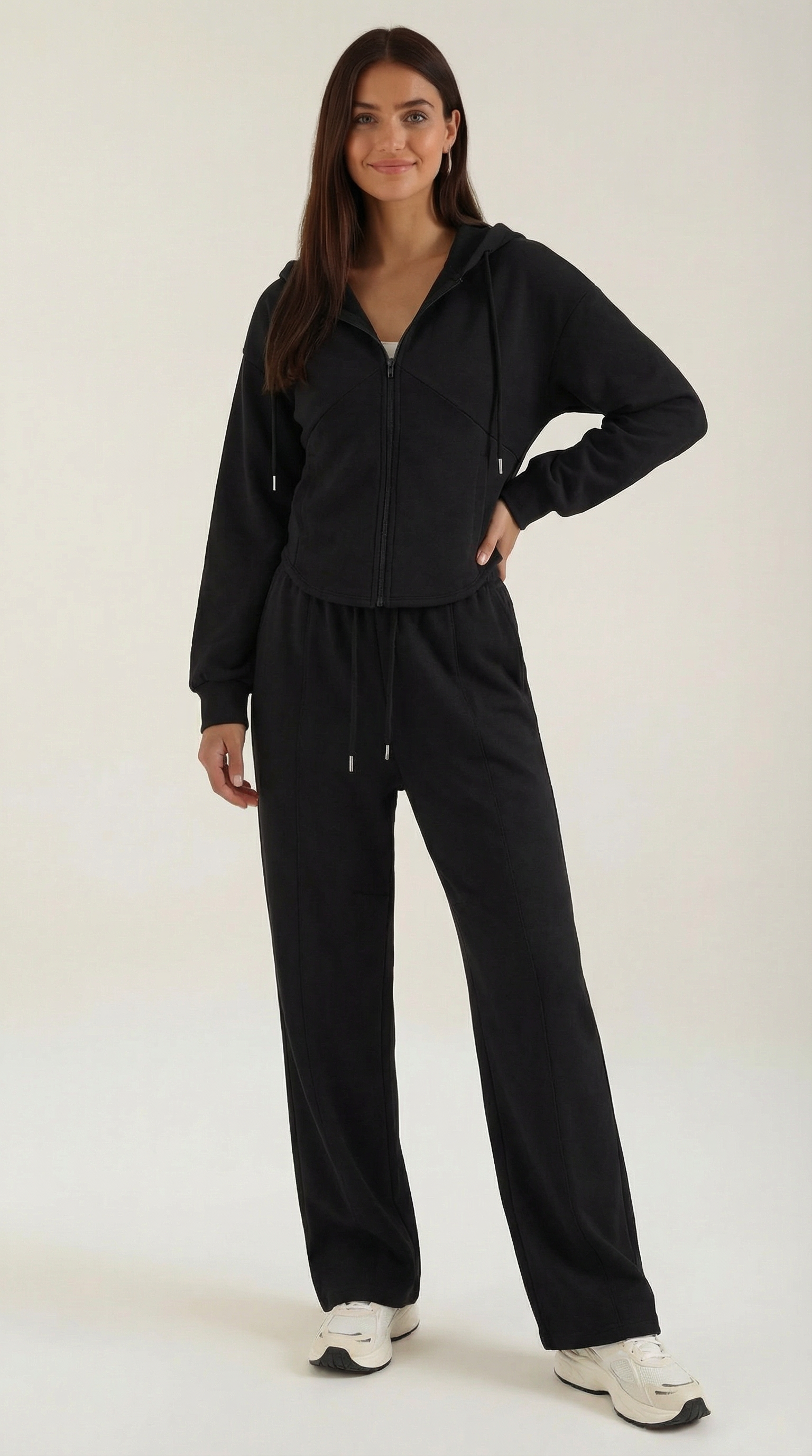 Women’s Yolanda Hoodie & Wide Leg Pants Set – Cozy Relaxed Fit Loungewear