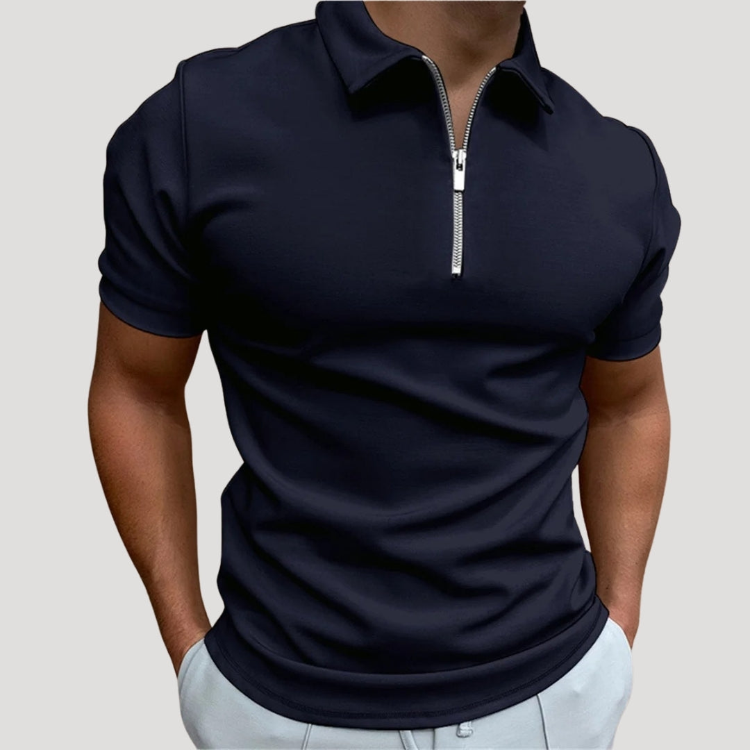Zip Neck Polo Shirt – Modern Style for Smart Casual Wear