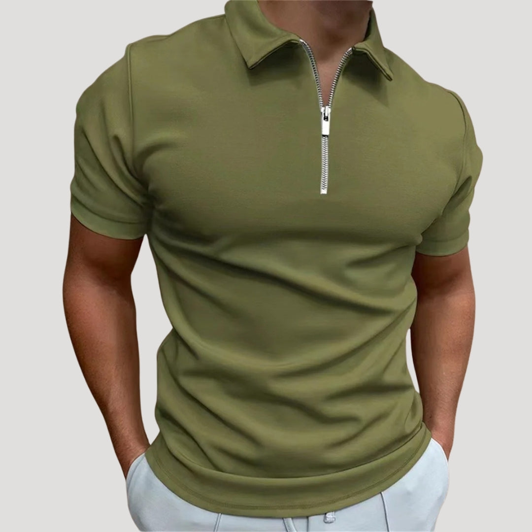 Zip Neck Polo Shirt – Modern Style for Smart Casual Wear