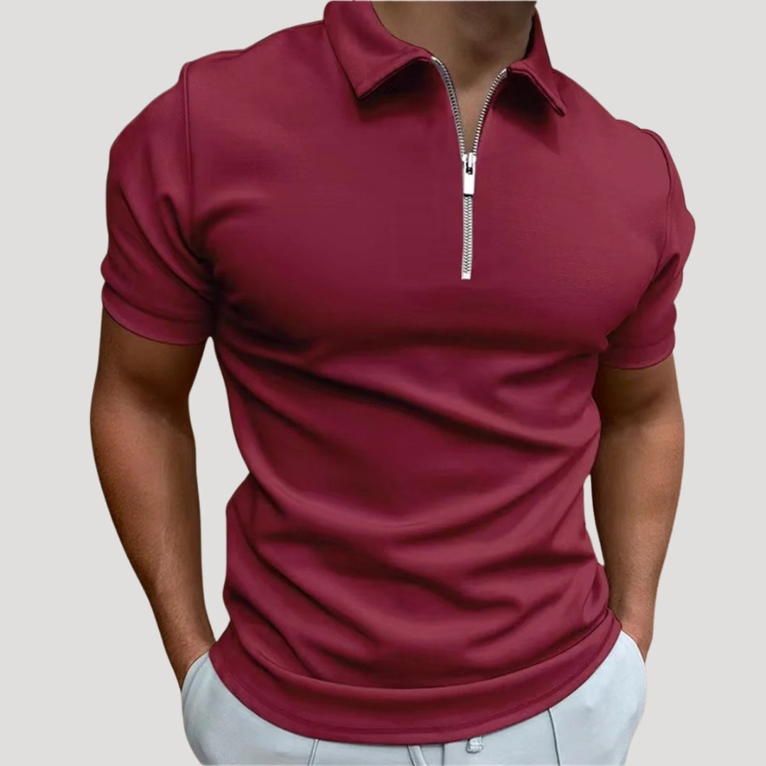 Zip Neck Polo Shirt – Modern Style for Smart Casual Wear