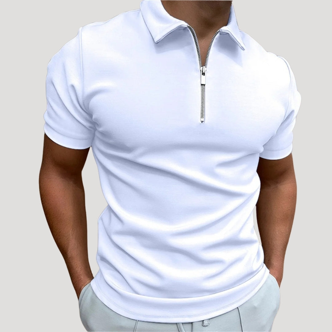 Zip Neck Polo Shirt – Modern Style for Smart Casual Wear
