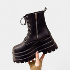 Combat platform boot lug sole detail