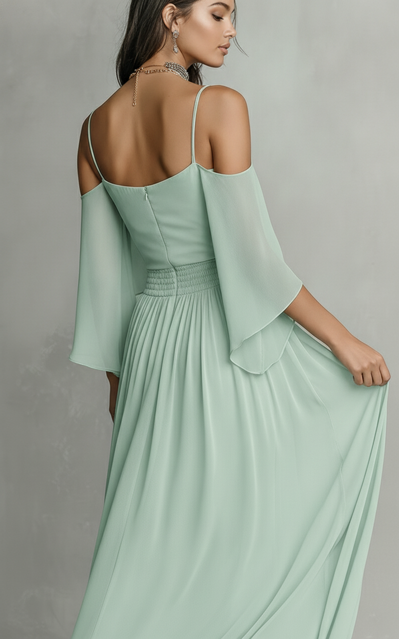 Womens grey chiffon matching set for dates and parties