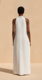 Women’s Minimalist Cutout Sleeveless Maxi Dress – Modern Lightweight Summer to Autumn