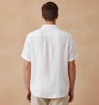Men’s Theodore Willow Bologna Linen Shirt – Lightweight Short Sleeve Button-Down