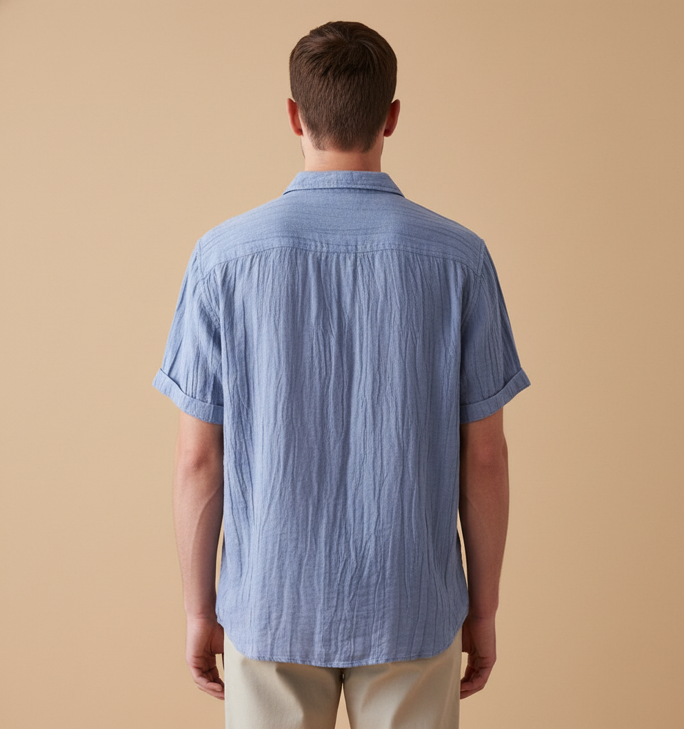 Men’s Theodore Willow Bologna Linen Shirt – Lightweight Short Sleeve Button-Down