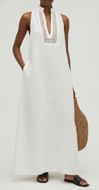 Women’s Minimalist Cutout Sleeveless Maxi Dress – Modern Lightweight Summer to Autumn