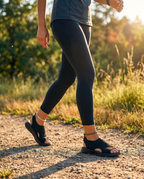 Women's cushioned sport sandals worn outdoors, lifestyle
