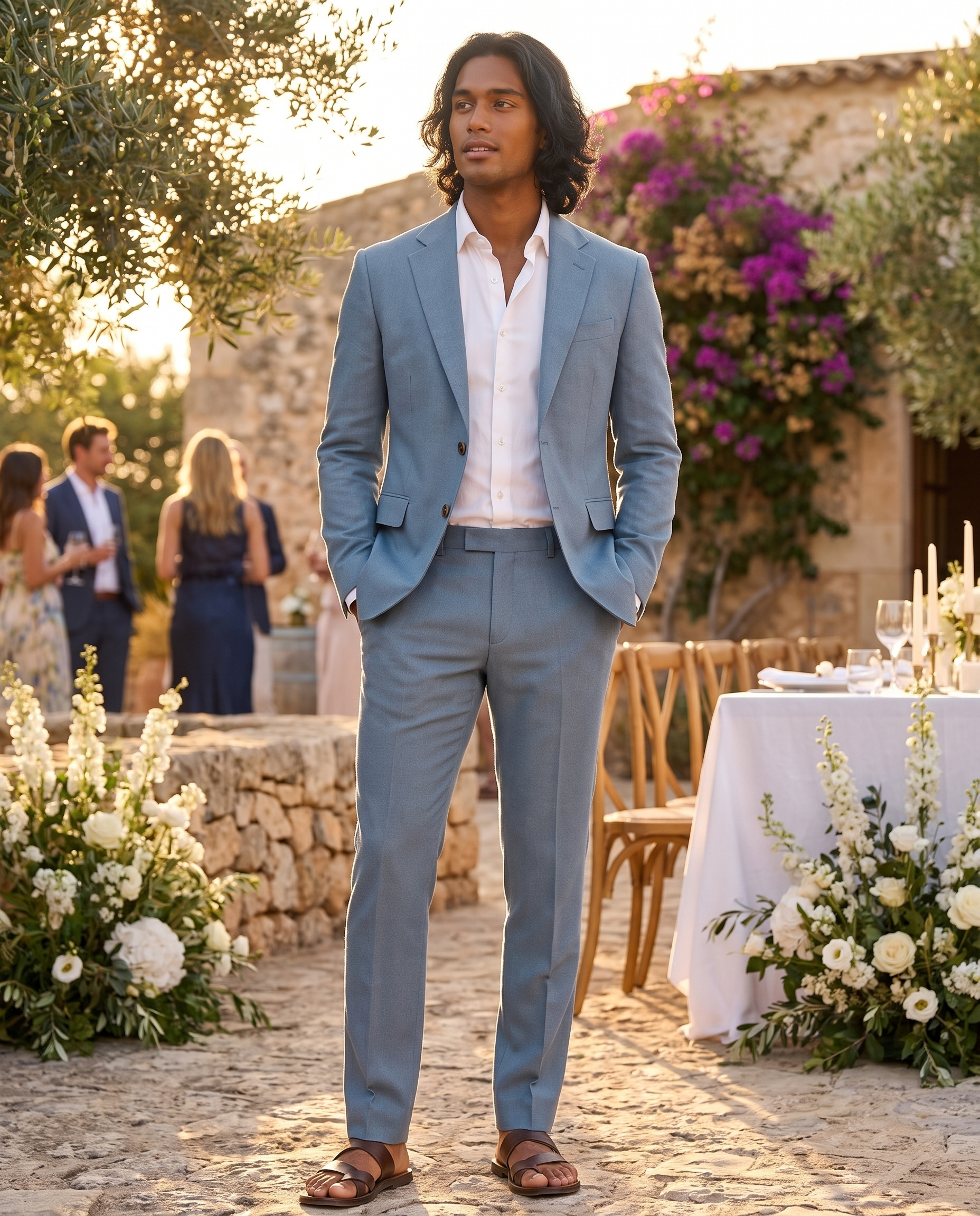Linen Suit Collection | Men's Linen Suit Set with Breathable Fabric | Slim Fit for Wedding and Summer Events