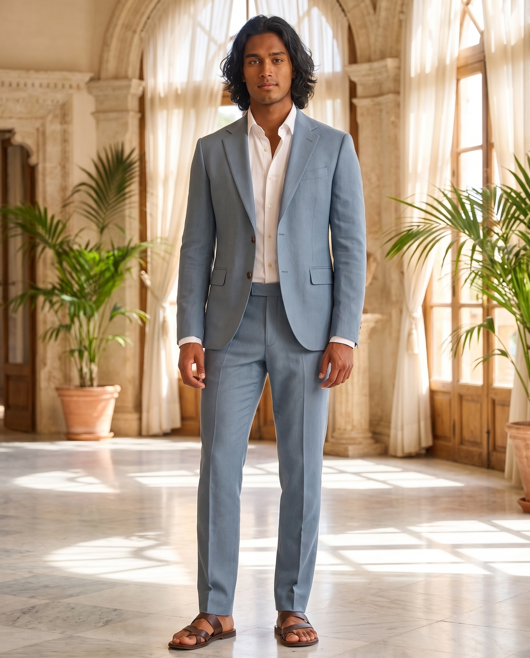 Linen Suit Collection | Men's Linen Suit Set with Breathable Fabric | Slim Fit for Wedding and Summer Events