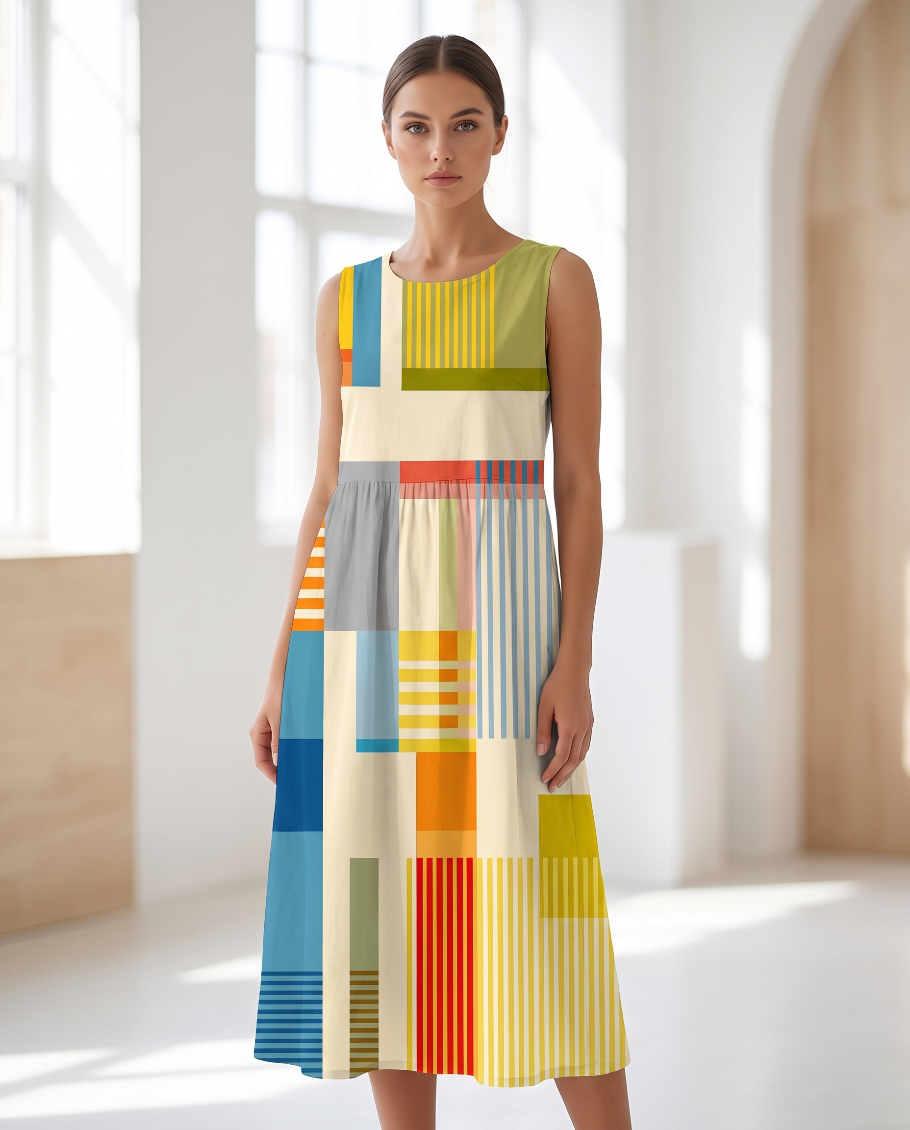 Marielle Collection | Women's Dress with Vibrant Geometric Design | Effortless Summer Style for Every Occasion