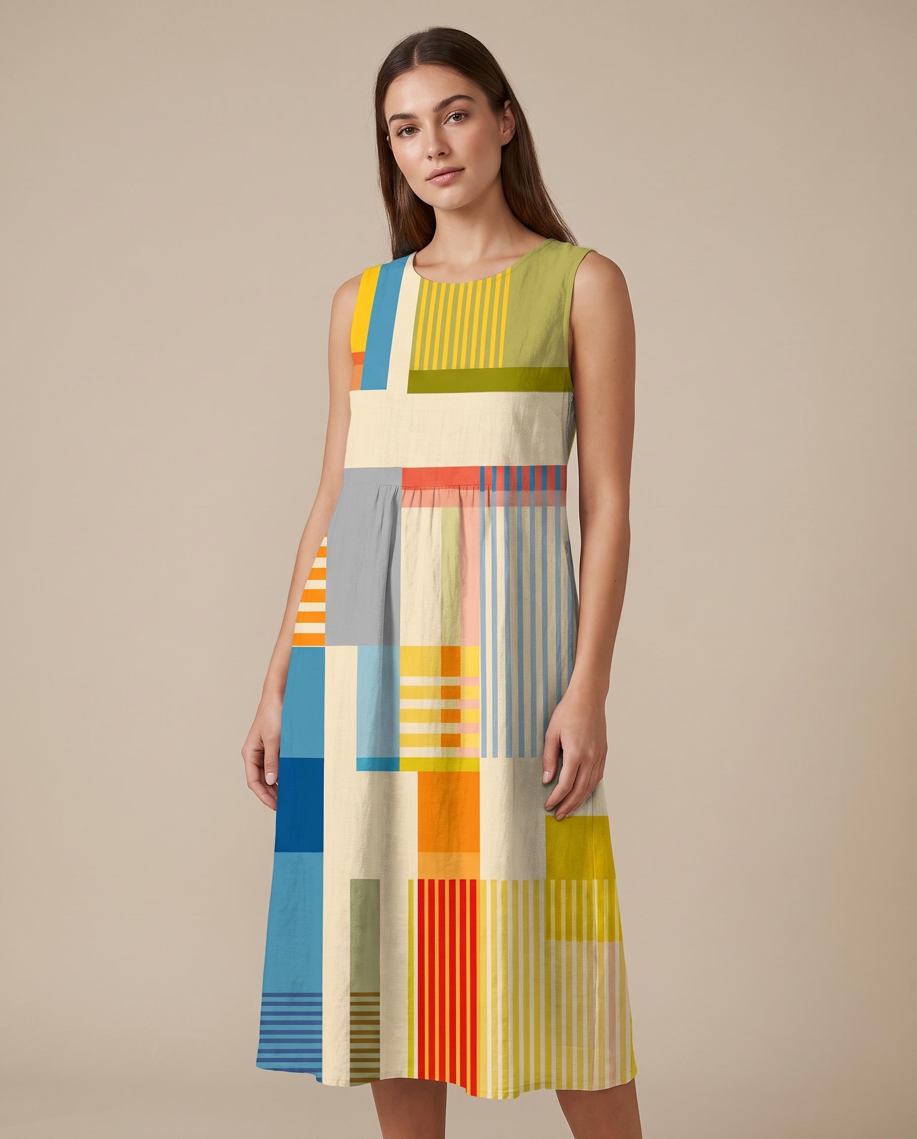 Marielle Collection | Women's Dress with Vibrant Geometric Design | Effortless Summer Style for Every Occasion