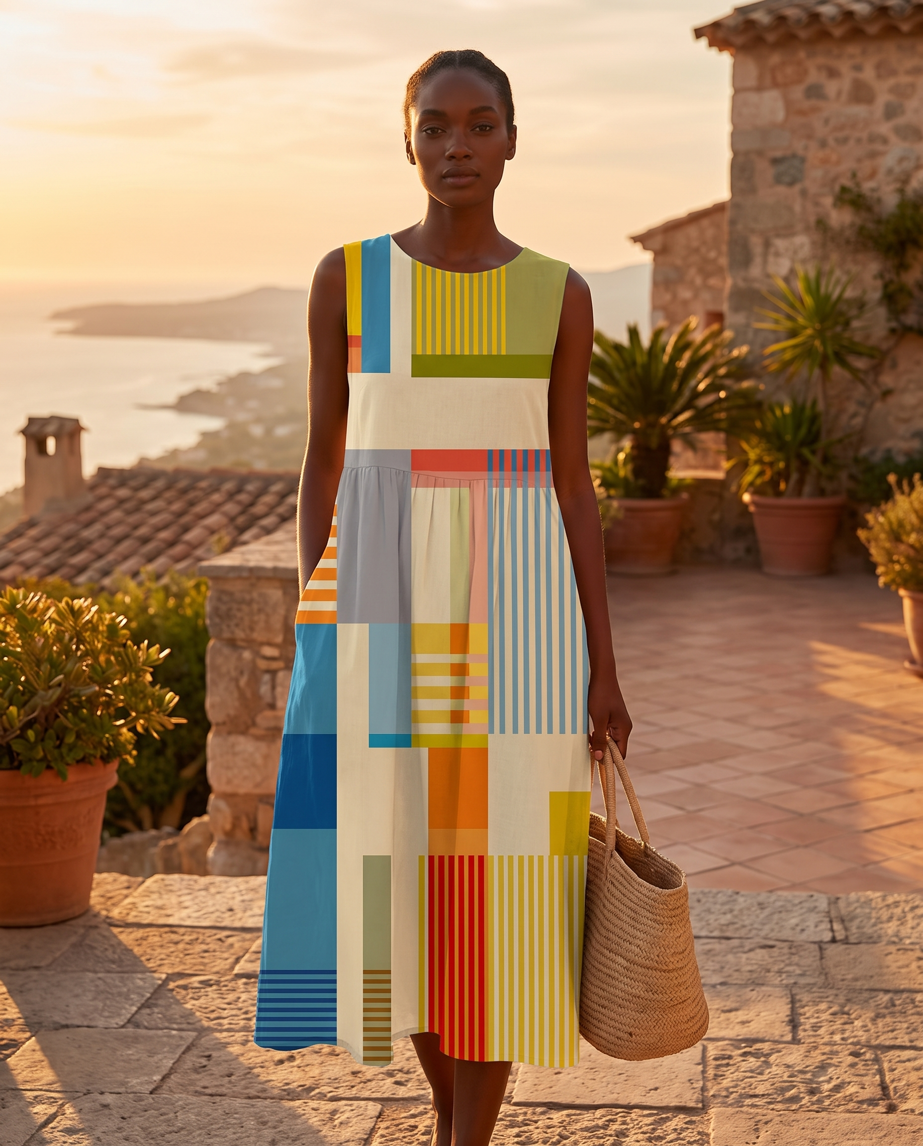 Marielle Collection | Women's Dress with Vibrant Geometric Design | Effortless Summer Style for Every Occasion