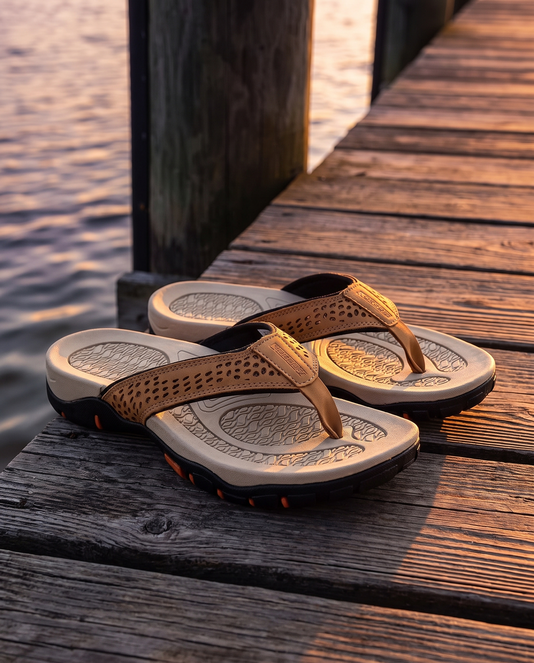 Athletic Men's Sandals | Flip Flops with Arch Support & Water-Resistant Straps | Comfortable Outdoor Footwear