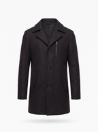 Wool blend pea coat product shot on white background