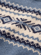 Fair Isle jacquard knit pattern close up detail