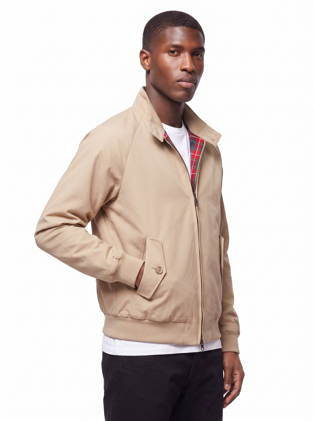Harrington jacket clean fit three quarter view