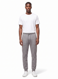 Heather grey sweatpants on model full body