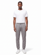 Heather grey sweatpants on model full body