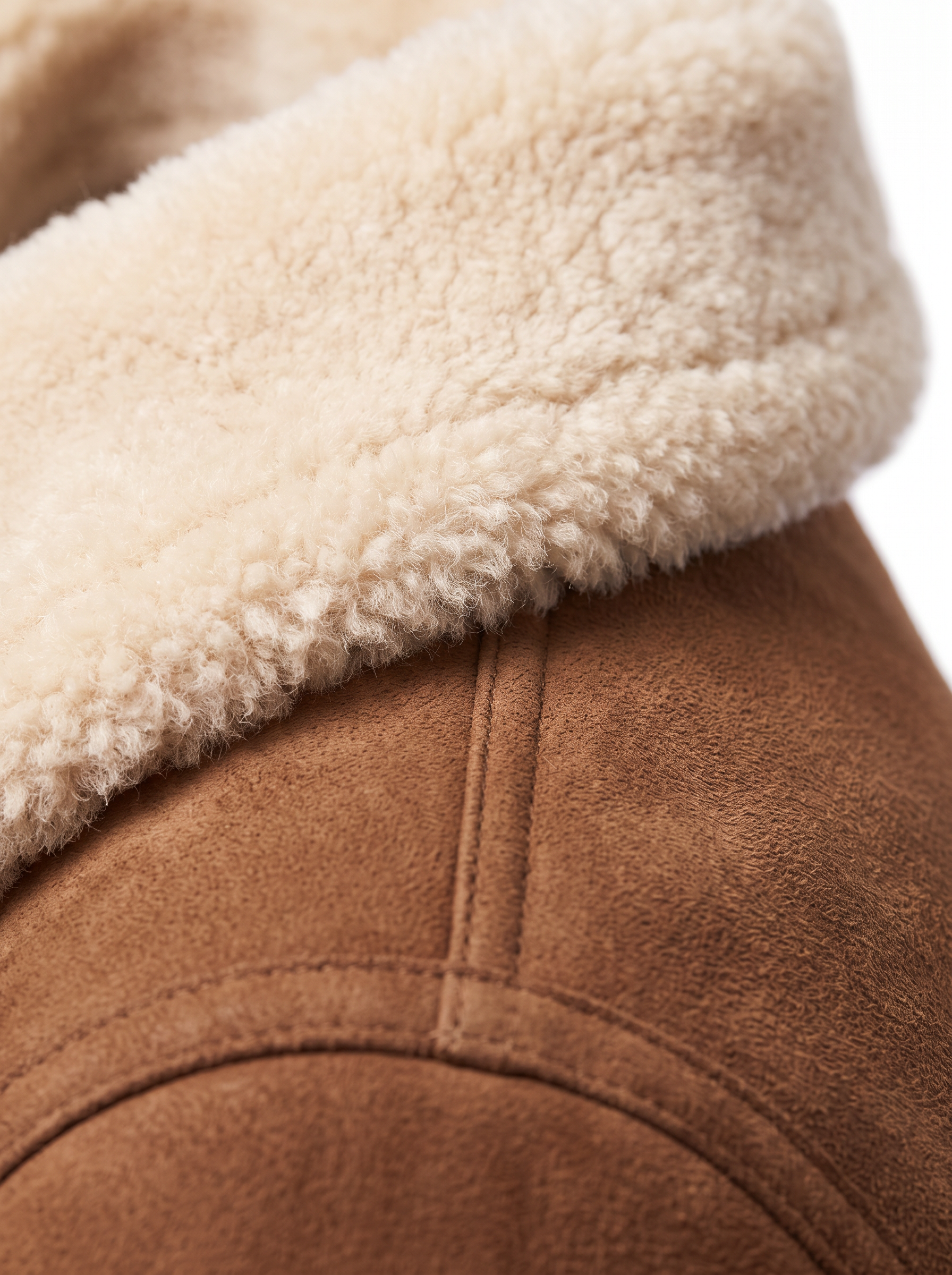Shearling collar detail close up