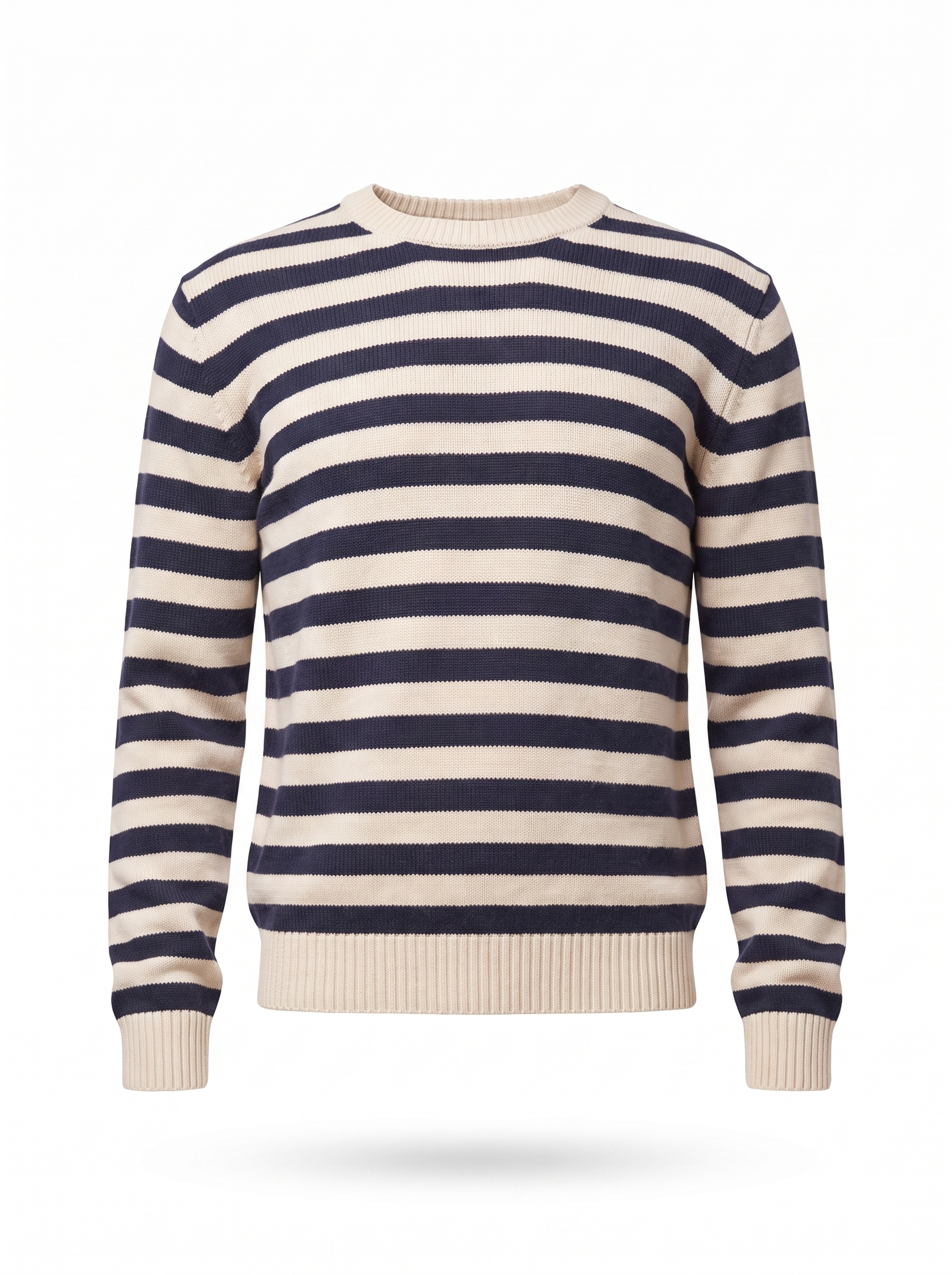 Striped sweater product packshot on white