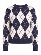 Argyle sweater product packshot on white