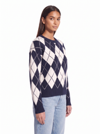 Argyle sweater three quarter fit shot