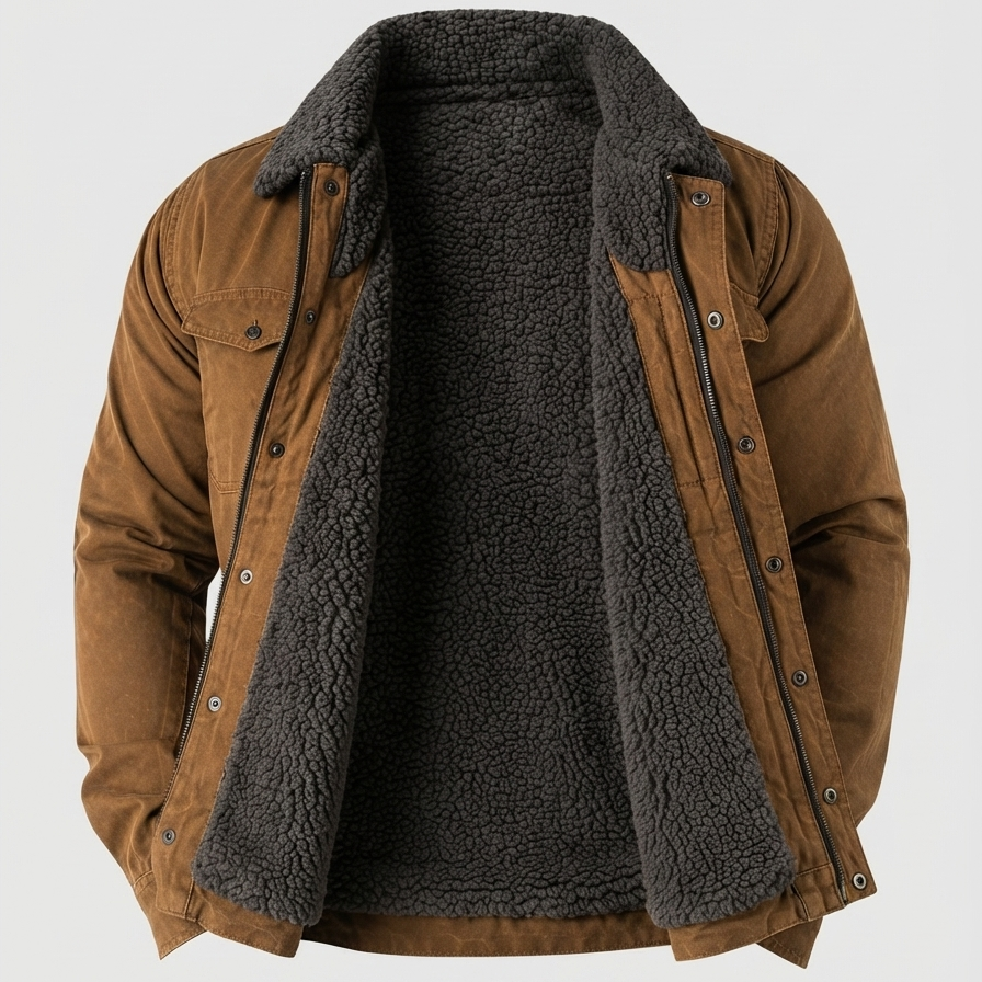 Western ranch jacket collar and button detail